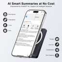 TTQ AI Voice Recorder, Digital Voice Recorder App Control, Transcribe & Summarize & Translation Empowered by ChatGPT, Wireless Charging, 121 Languages, 64GB Memory for Lecture, Meeting, Calls