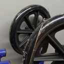 Medline Lightweight Foldable Transport Wheelchair with Handbrakes and 12-Inch Wheels, Blue Frame, Black Upholstery