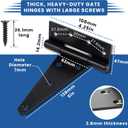 6 Inch T Strap Heavy Duty Gate Hinges | Shed Door Hinge for Wood Fence with 2.8mm Thickness | Barn Door Outdoor Black Gate Hinges Heavy Duty for Vinyl Fences and Garage | Rust Proof with 26.1mm Screws