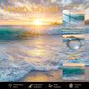 SAFERRYHOME Large Beach Sunset Coastal Wall Art, Crystal Porcelain, 24"x48"
