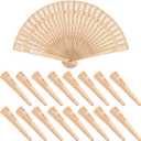 GNIEMCKIN 50 PCS Wooden Hand Fans, 8 Inch Foldable Wedding Hand Fans with Engraving, Perfect for Birthdays, Home Decor, Wedding and Parties