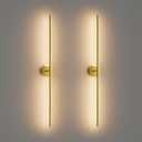 Coinmit 40Inch Hardwired Gold Wall Sconces Set of Two,360° Rotate Modern Linear Wall Light 30W Gold Vanity Light 3000K for Bathroom, Living Room(2 Pack)
