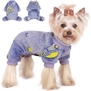 Sebaoyu Dog Pajamas for Small Dogs, Glow in Dark Tie Dye Unicorn Sweater, Super Soft Velvet Material Chihuahua Yorkie Tiny Clothes Outfits(X-Small,Rocket)