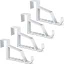 Maitys Plastic Storage Hooks, 4 Pieces Multi Hanging Organizers for Coats, Towels, Bags, Hats, Scarves (White)
