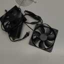 2 x 120mm Computer Fan with AC Plug 110V 220V AC Powered Fan with DC 3V to 12V Speed Controller for Receiver Amplifier Computer Case Cooler Component Cooling, 120 x 25mm