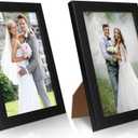 PECULA 2 Pack 4x6 Picture Frame, Black Picture Frame for Wall and Tabletop Display, Photo Picture Frame with Clear Display