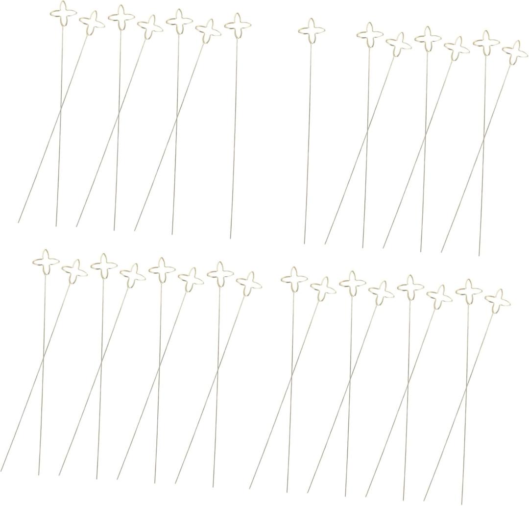 Ciieeo 30Pcs Gold Floral Card Holder Clips Sturdy Metal Wire Photo for Weddings Birthdays Table Decor Clover Shape Design for Secure Display and Elegant Aesthetic