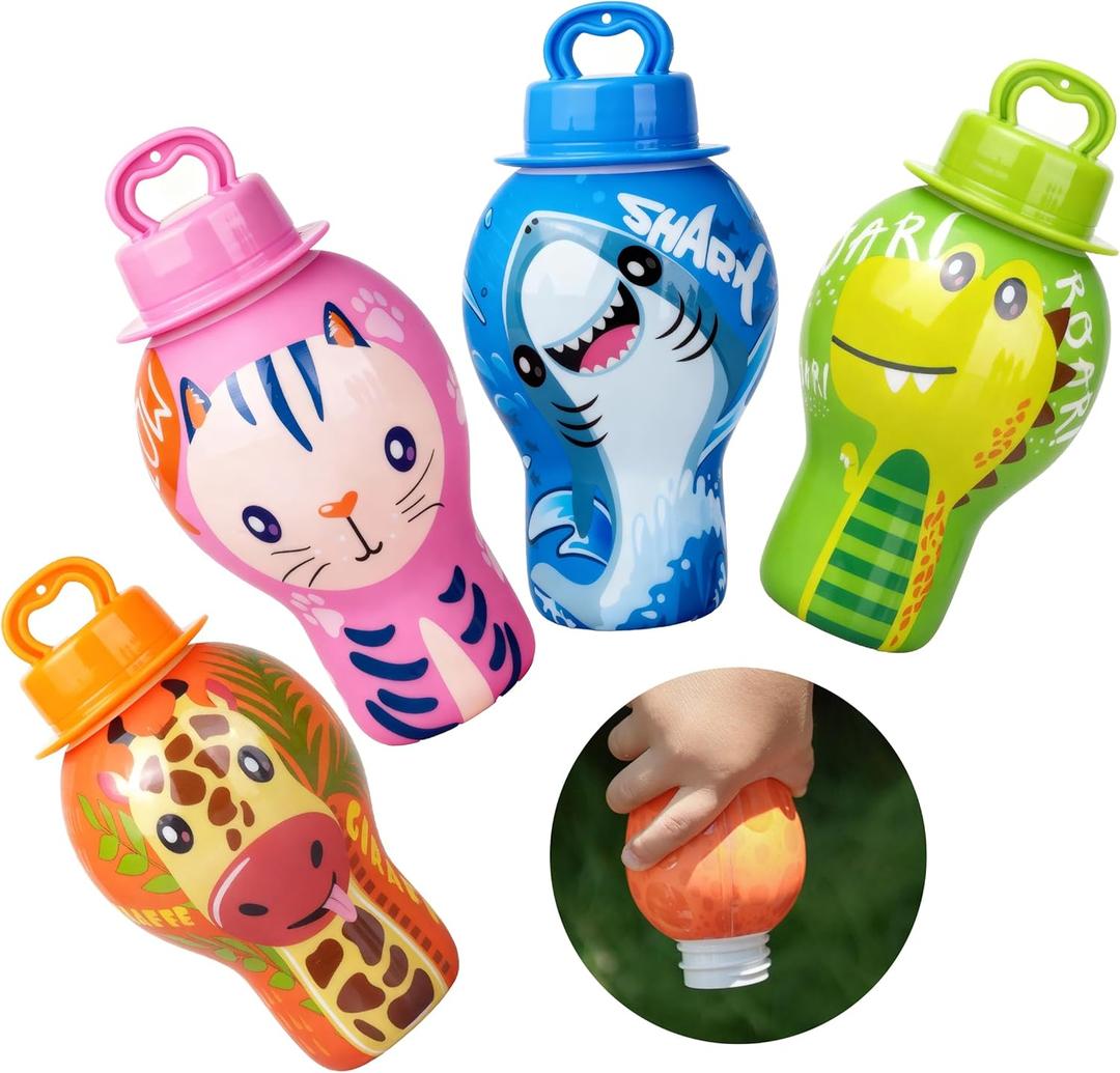 Anti - Spill Proof Bubbles (2 Pack 4 Fl Oz,Tumbler ) Wands Set Mess-Free Bubble Toys for Babies Toddlers Kids 3-6, Indoor Outdoor Easter Basket Stuffers for Boys Girls