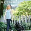 4 Wheels Pet Stroller, Dog Stroller for Small/Medium Dogs and Cats up to 33 lbs, One-Click Fold & Draggable, Removable Carrier, Zipperless Entry, Mesh Windows, Black