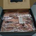 FOCUSLINE 300 Pack Disposable Rose Gold Plastic Forks, Solid and Durable Plastic Cutlery Forks, Heavy Duty Disposable Utensil Silverware for Catering, Parties, Dinners, Weddings