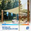 ECOOPTS 14'x14' HDPE Sun Shade Sail Rectangle Canopy Shades for Outdoor Patio Pergola Cover Blockage 95% UV Resistant(Beige)