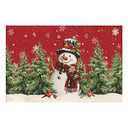 Wnoesat Red Snowman Christmas Rugs 2x3 Winter Pine Tree Bird Decorative Indoor Outdoor Doormat Small Non-Slip Low Pile Front Door Mat Area Throw Rugs for Living Room Bedroom Home Decor