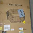 Peekaboo Dog Pen Pet Playpen Dog Fence Indoor Foldable Metal Wire Exercise Puppy Play Yard Pet Enclosure Indoor Outdoor 8 Panels 36 Inch with Bottom Pad/Top Cover(Black 36 Bottom Cover)