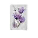 Hand Towel Set of 1 100% Cotton Bath Towels Three Purple Tulips for Bathroom Housewarming Decor Gifts, 2 Pack, 30"x15"