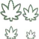Cannabis Pot Leaf Cookie Cutter Set 4-Piece (4", 3.5", 2.5", 1.5") Fun 420 Baking & Edible Creations Random Color