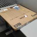 keny 29"-42.5" Baby Gate for Stairs, Auto Close Safety Dog Gate, Pressure Mounted Easy Walk Through Pet Gate for Doorways, Durable Stair Gate, 30" Tall, White