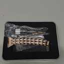 Bands Compatible with Fitbit Versa 2/Versa Lite/Versa, Women Replacement Metal Rhinestone Bling Bracelet Wristband, Copper Gold with Silver