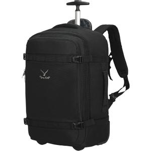 Hynes Eagle Rolling Backpack 42L Backpack with Wheels Airline Approved Carry on Luggage Laptop Travel Suitcase Bag for Women Men Jet Black, Large
