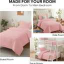 Cozyide Pink Duvet Cover Full Size, 3 Pieces Bedding Duvet Covers, Soft Breathable Seersucker Duvet Cover Set with Zipper Closure and Corner Ties (1 Duvet Cover 80"x90" + 2 Pillow Shams 20"x26")