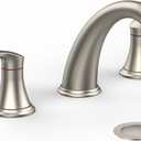 Bathroom Sink Faucet, Faucet for Bathroom Sink, Widespread Brushed Nickel Bathroom Faucet 3 Hole with Stainless Steel Pop Up Drain and cUPC Lead-Free Hose - (Brushed Nickel)