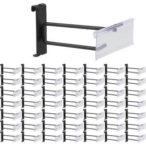 Polmart Heavy Duty 6" Gridwall/Grid Panel Double-Bar Hooks with Price Tag Holders, Black (6-inch, 50-Pack)