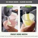 GreenPan Frost Ice Cream Maker & Slushie Machine, Soft Serve, Sorbet, Margaritas, Milkshakes, Frozen Yogurt, No Pre-Freezing, Ready in 15 Mins, 6 Modes, 7 Textures, Self-Cleaning, Family Size, Gray
