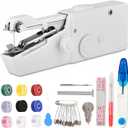 Handheld Sewing Machine for Quick Stitching, Mini Portable Sewing Machine with Sewing Kits for Home DIY, Travel (White)