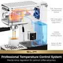 CHULUX Slim Espresso Machine with Milk Frother, 20 Bar Professional Italian Pump Espresso Coffee Machine for Home Cappuccino & Latte Maker, Stainless Steel, Black