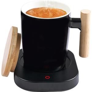 HOWAY Coffee Warmer & Mug Set, Cup Heater for Desk Temperature Control and Smart Auto Shut Off, 14oz, Two temperatures