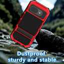 Lunivop for Google Pixel 10A Case Metal Heavy Duty Phone Case Built-in Screen Protector Full Body Protective Dust Proof Military - Grade Rugged (6.3 '' Red)
