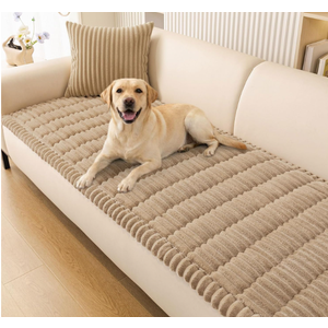 Smiry Couch Cover for Dogs, Non Slip Washable Sofa Protector for Pets, Soft Furniture Cover for Pet, Stylish Sofa Covers, Cozy Protect Against Fur, Dirt & Everyday Messes (Beige, 35.4" x 95")