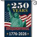 6 x 250 Years America Garden Flag, 250th Anniversary USA Patriotic Double-Sided Banner, Statue of Liberty Design, 12 x 18 Inch, 1776-2026 Semiquincentennial