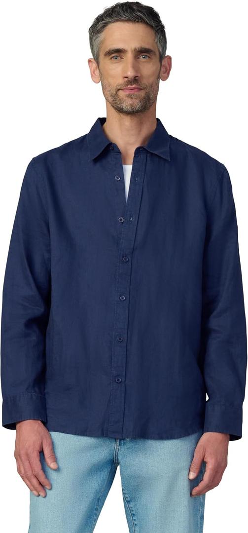 Joe's Mens Jakob Linen Shirt (XX-Large, True Navy)