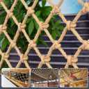 Tongmo Hemp Rope Climbing Net, 3.3' X 6.5', Kids Safety Net, Stairs Balcony Railings Garden Playground Protection