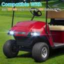 10L0L Deluxe Golf Cart Light Kit for EZGO TXT 1996-2013 12V-48V, Headlight Taillight with RGB Daytime Running Lamp Low High Beam Turn Signal Brake Pad Hazard Light