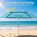 Patio Umbrella with Exclusive Black Coating, 7.2ft/7.8ft Heavy-Duty Double-Layer Nylon Canopy, Adjustable Tilt Sun Shade Outdoor Table Umbrella, UV Protection & Carry Bag for Beach, Fishing, Backyard