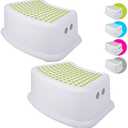 Step Stool for Kids (1 Pack), Toddlers Stool for Potty Training, Bathroom, Kitchen, Bedroom, Toy Room and Living Room. Toilet Stools with Soft Anti-Slip Grips for Safety, Stackable (Green)