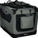 Amazon Basics Folding Portable Soft Pet Dog Crate Carrier Kennel, 26 x 18 x 18 Inches, Grey