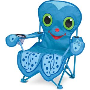 Melissa & Doug Sunny Patch Flex Octopus Folding Beach Chair For Kids (Frustration-Free Packaging), 16 inches x 23 inches x 27.5 inches