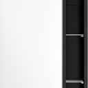 Victorian-Style Recessed Bathroom Medicine Cabinet, Wood Wall Cabinet with 16.5"x24" Curved Mirror, Bathroom Storage Cabinet, Black, Left-Swing Door