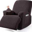 VANSOFY Recliner Chair Cover, 3-Pieces Stretch Recliner Covers for Recliner Chair Soft Reclining Chair Slipcover Furniture Protector for Dogs Cats(Chocolate) (1 Seater)