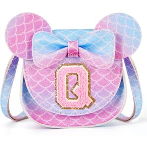 Toddler Purse Gifts for Girls, Little Girl Purse Kids Wallet Crossbody Bag Toys Birthday Gift for Girl (Q, Mermaid Purple)