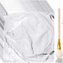 Cunhill 200 Pcs Gold Leaf Sheets for Art Foil Paper Leaf Art Foil Sheets Gilding Brush Thin Paper Craft for Painting Gilding Crafting Decoration,5.5 x 5.5 Inches(Silver)