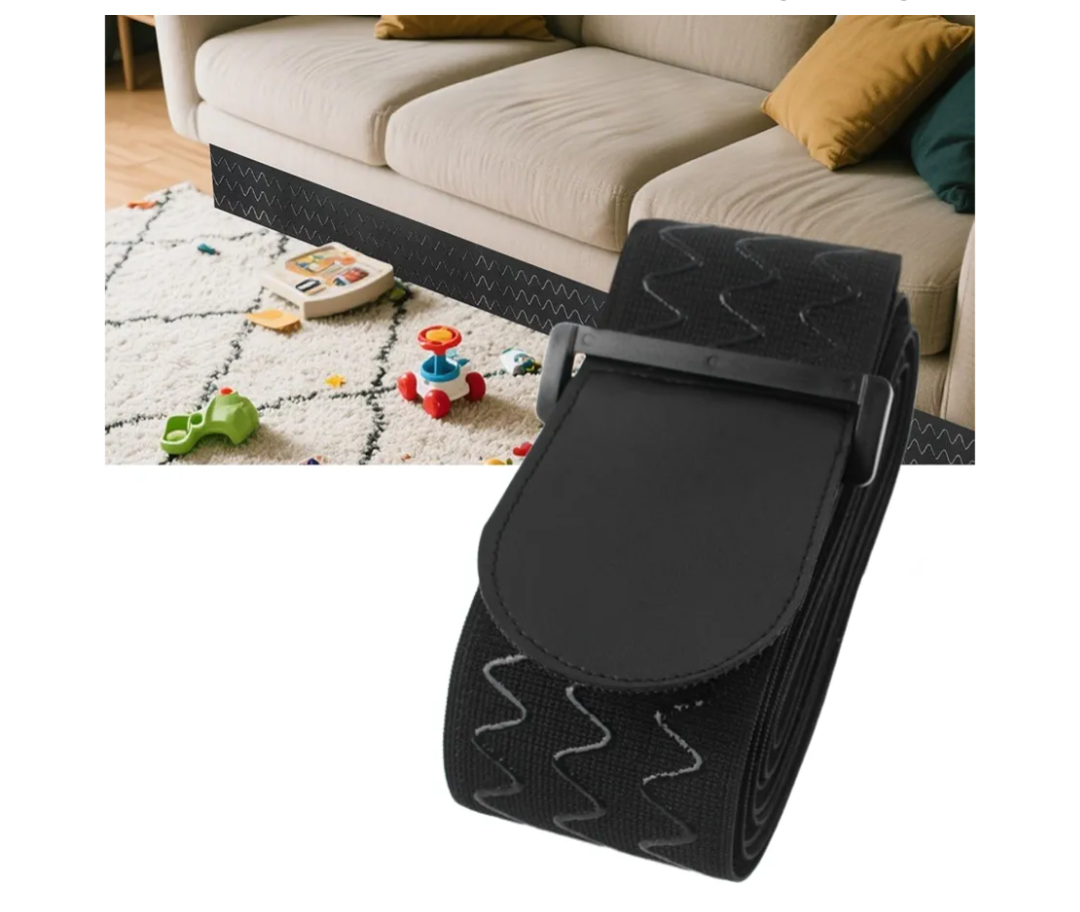 HOWDIA Adjustable Elastic Under Couch Blocker, 3" x 122" Sofa Stoppers for Kids & Pets Toys, Gap Barrier Couch Guards to Stop Things from Going Under Sofa, Bed & Furniture with Straight Legs