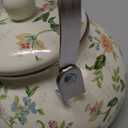 Enamel Teapot floral,Large Porcelain Enameled Teakettle,Colorful Water Tea Kettle pot for Stovetop,Small Retro Classic Design (style01 Growing)