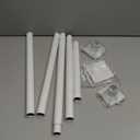 White Shower Curtain Rod,Spring Tension Curtain Rod 30-64,No Drill or Screw Installation Shower Rod for Bathroom, Closet, Kitchen with Brackets