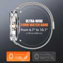 Rugged Stainless Steel Milanese Loop Compatible for Galaxy Watch Ultra 47mm/Watch 8/8 Classic, Strong Magnetic Clasp Metal Strap for Men Women, Adjustable Milanese Mesh Band for Galaxy Watch Ultra Bands/Galaxy Watch 8 Band