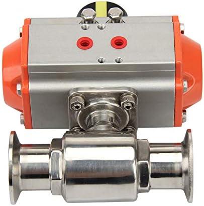 Double Acting Sanitary Stainless Steel 304 Tri-Clamp Ferrule Type Double Acting Pneumatic Ball Valve (1 inch 25)