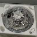 15.7" Ceiling Fan with Lights Remote Control, Low Profile Led Blade Ceiling Fan Enclosed Flush Mount Ceiling Fans with Timming for Bedroom, Living Room, 6-Speed Quiet DC, 3000-6000K, Gray