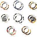Zodaca Resin Tortoise Shell Hoop Earrings for Women (8 Pairs)